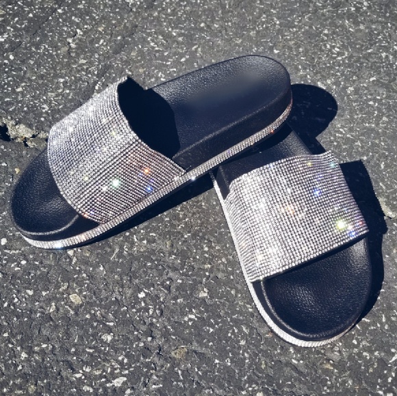 Last Size 7 💎🖤Black Sparkling Swarovski Sandal - Picture 7 of 7